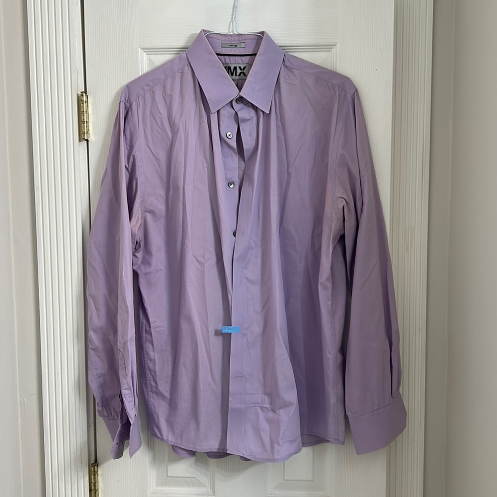 Express purple 1MX button down shirt